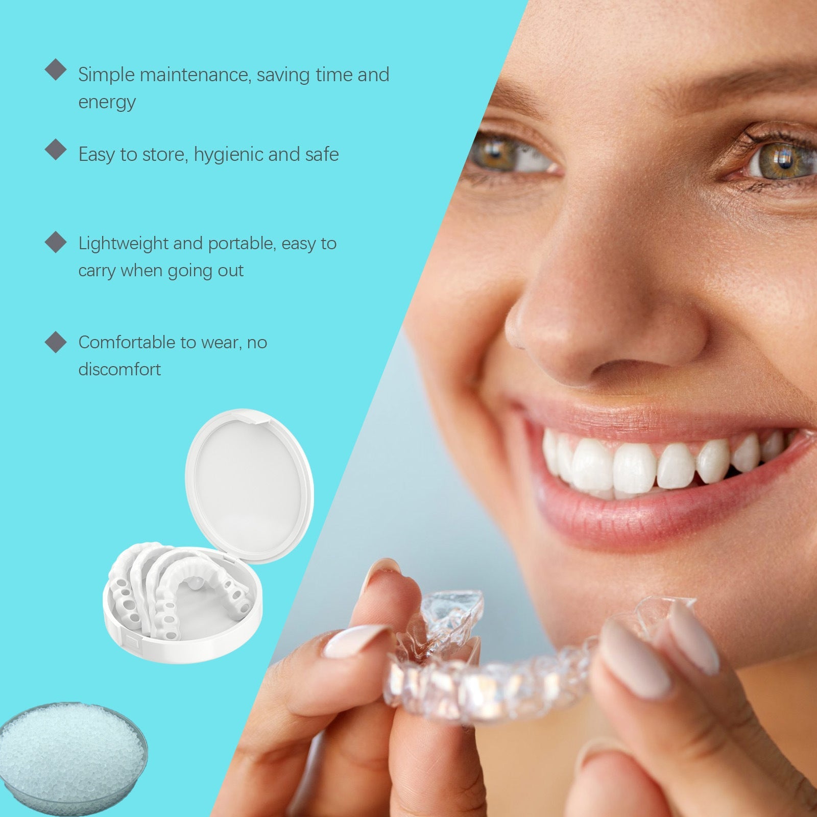 Adjustable Snap-on Dentures Fit Teeth