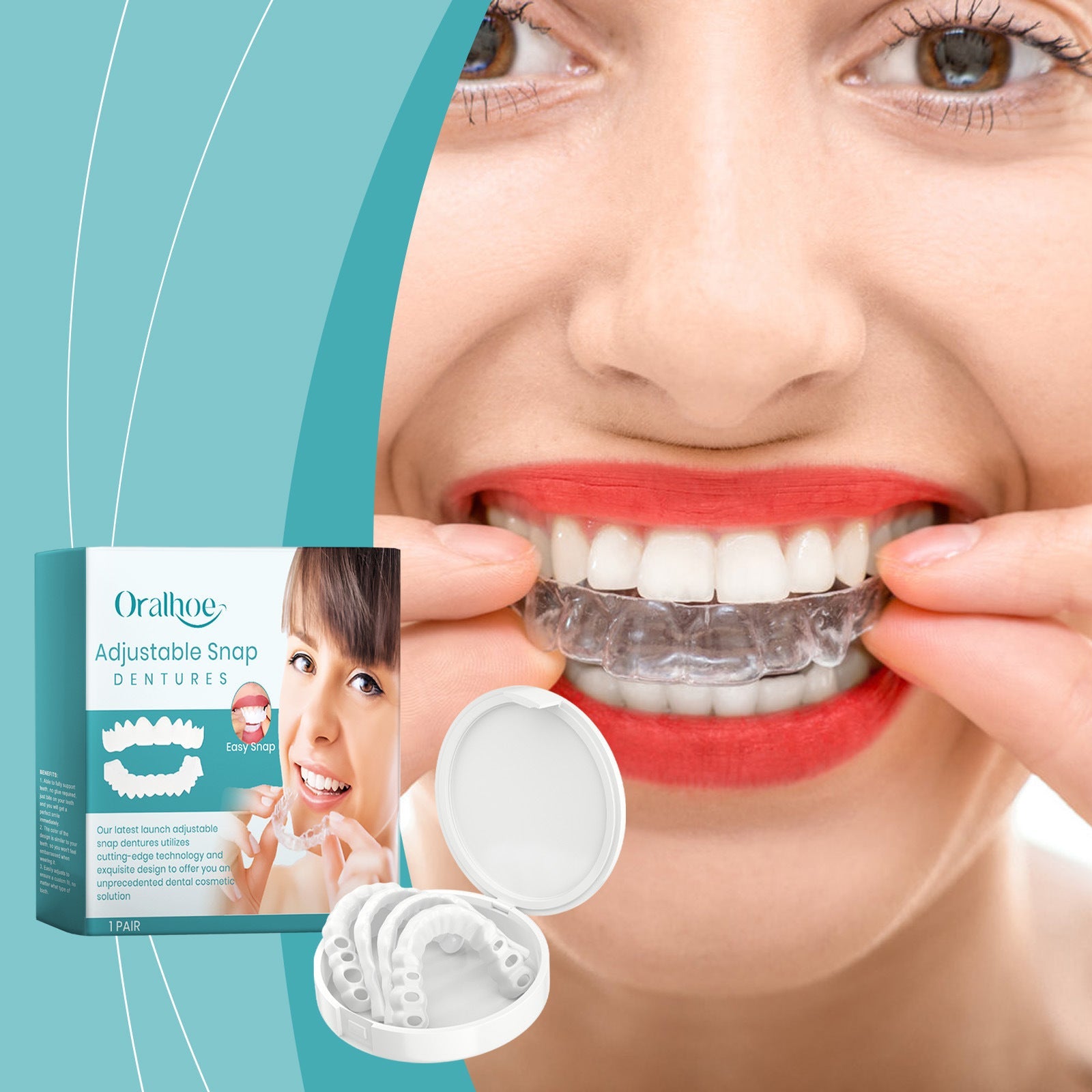Adjustable Snap-on Dentures Fit Teeth